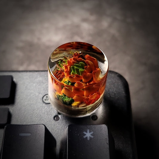 Succulent Bloom Keycap - handmade resin keycap