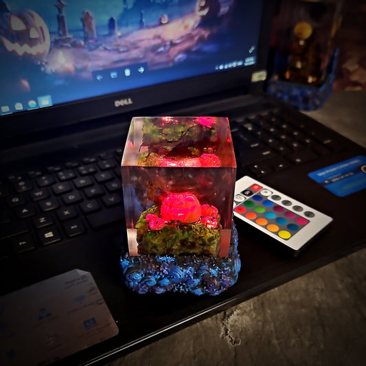 Pumpkin Resin Lamp - handmade resin lamp