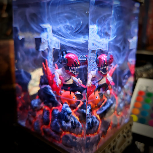 Chainsaw Man Chibi v2 Resin Lamp - handmade resin lamp