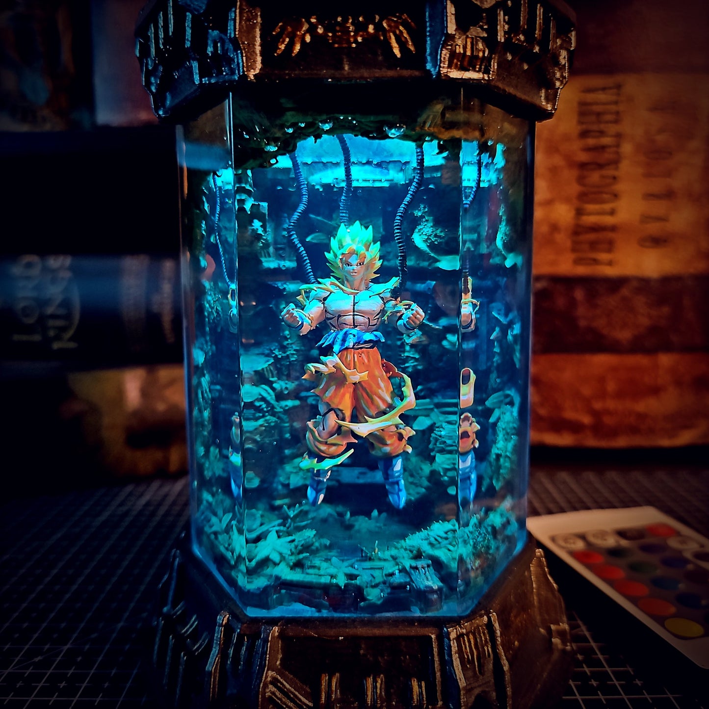 GOKU – Ultra Instinct Hexagon Resin Lamp - handmade resin lamp