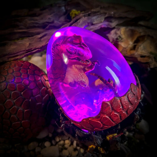 T-Rex Hatchlight Egg Lamp - handmade resin lamp