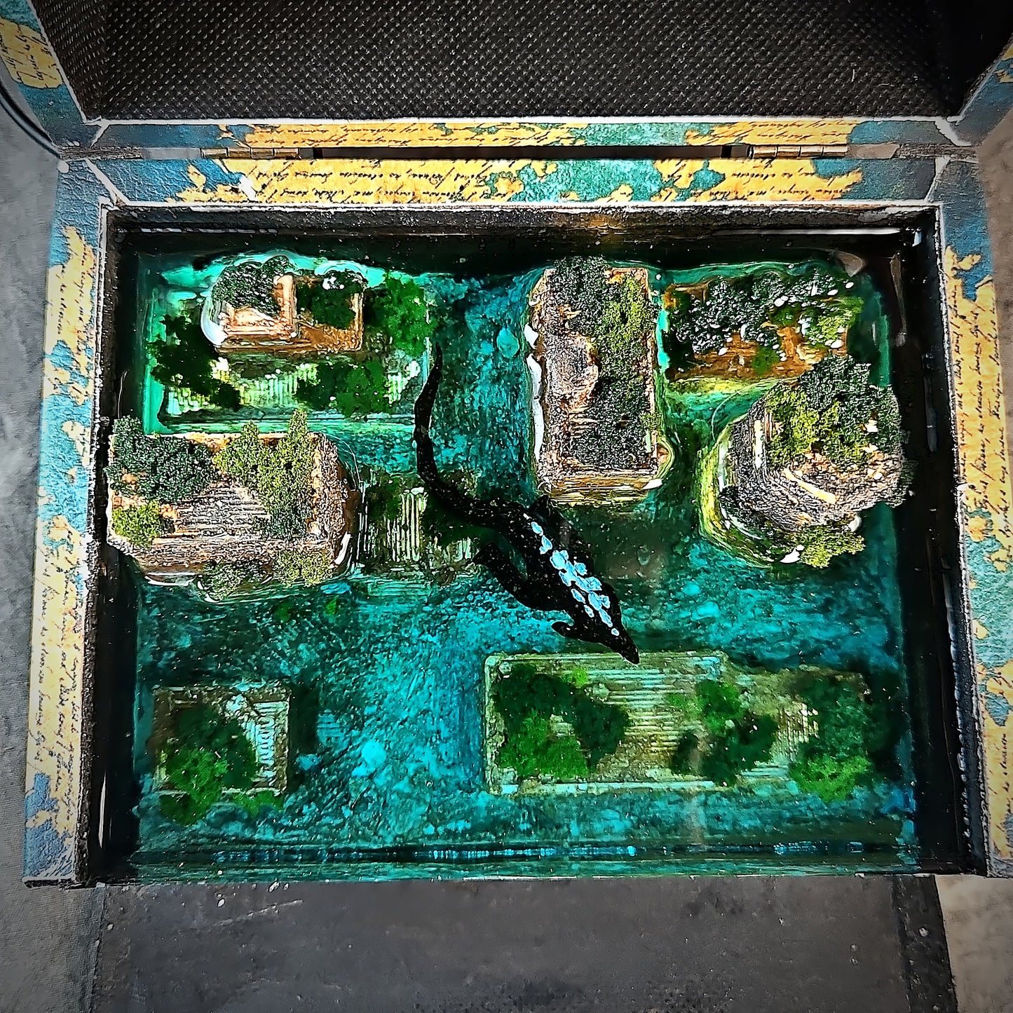 The Lost City Light Box - handmade resin light box