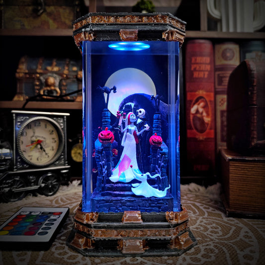 Jack & Sally Resin Lamp - handmade resin lamp