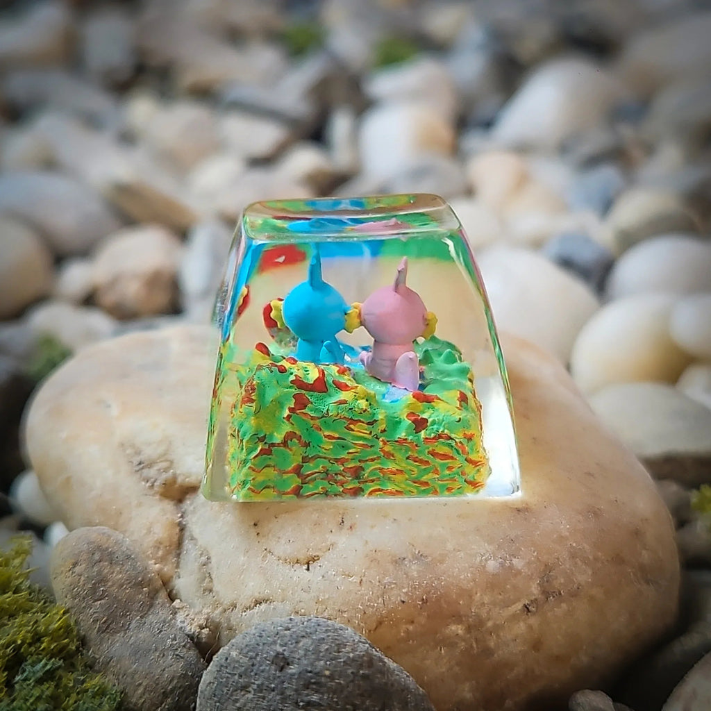 Mudkip And Shiny Keycap - handmade resin keycap