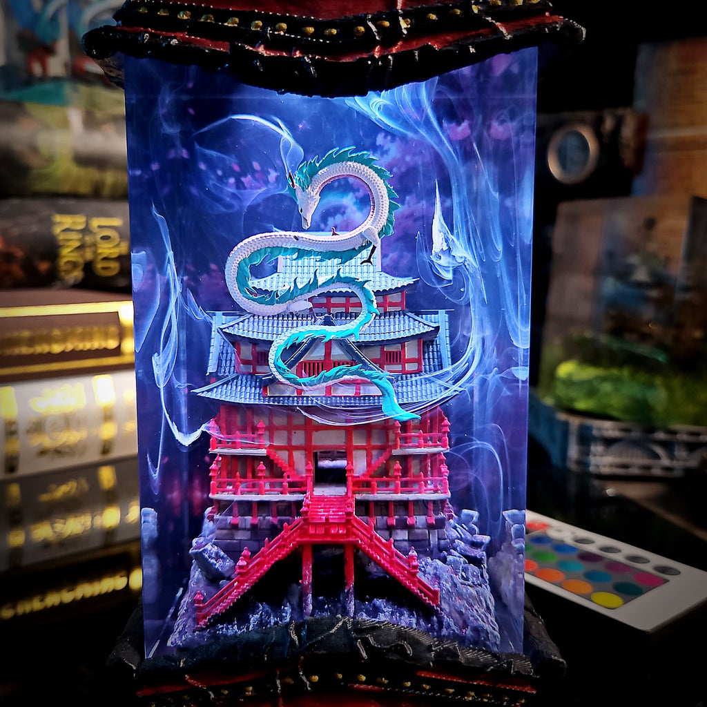 Haku's Castle Resin Lamp - handmade resin lamp