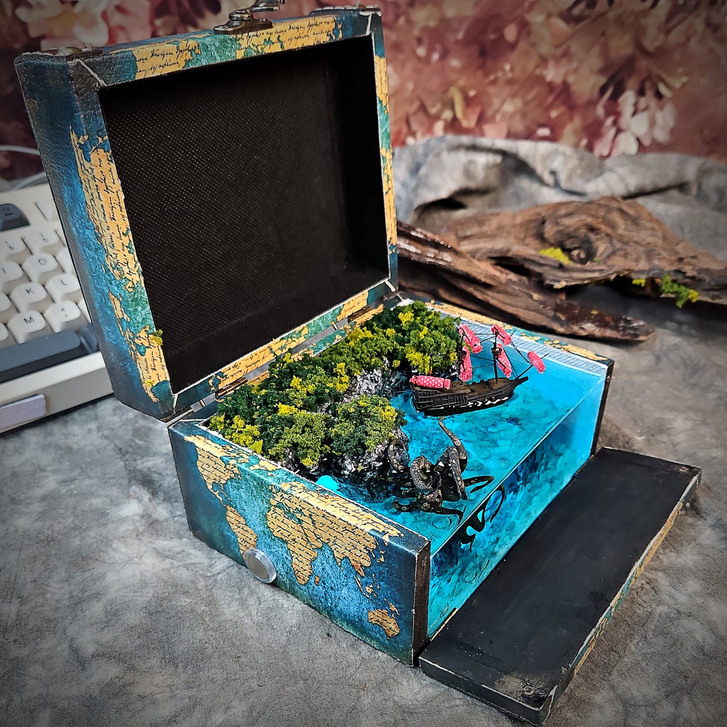 Kraken Light Box - handmade resin light box