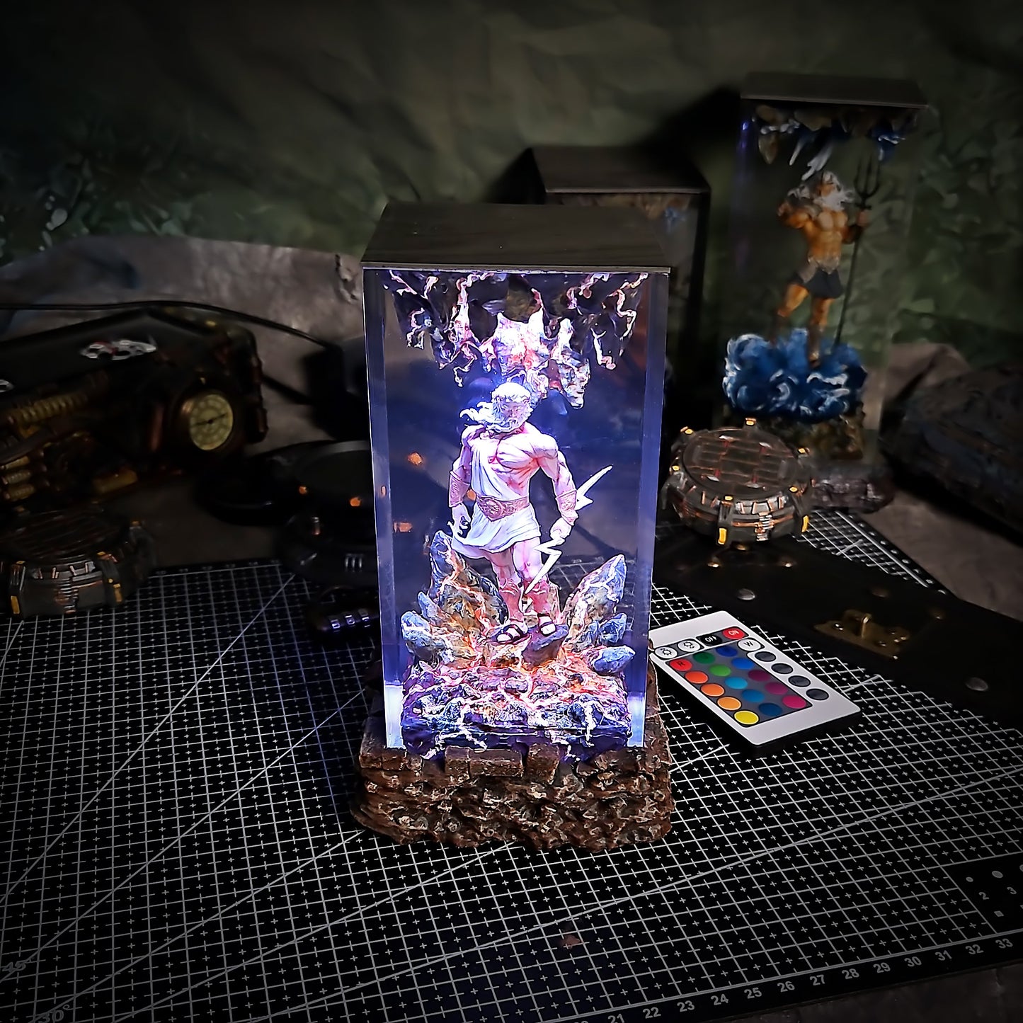 Athens Zeus Resin Lamp - handmade resin lamp