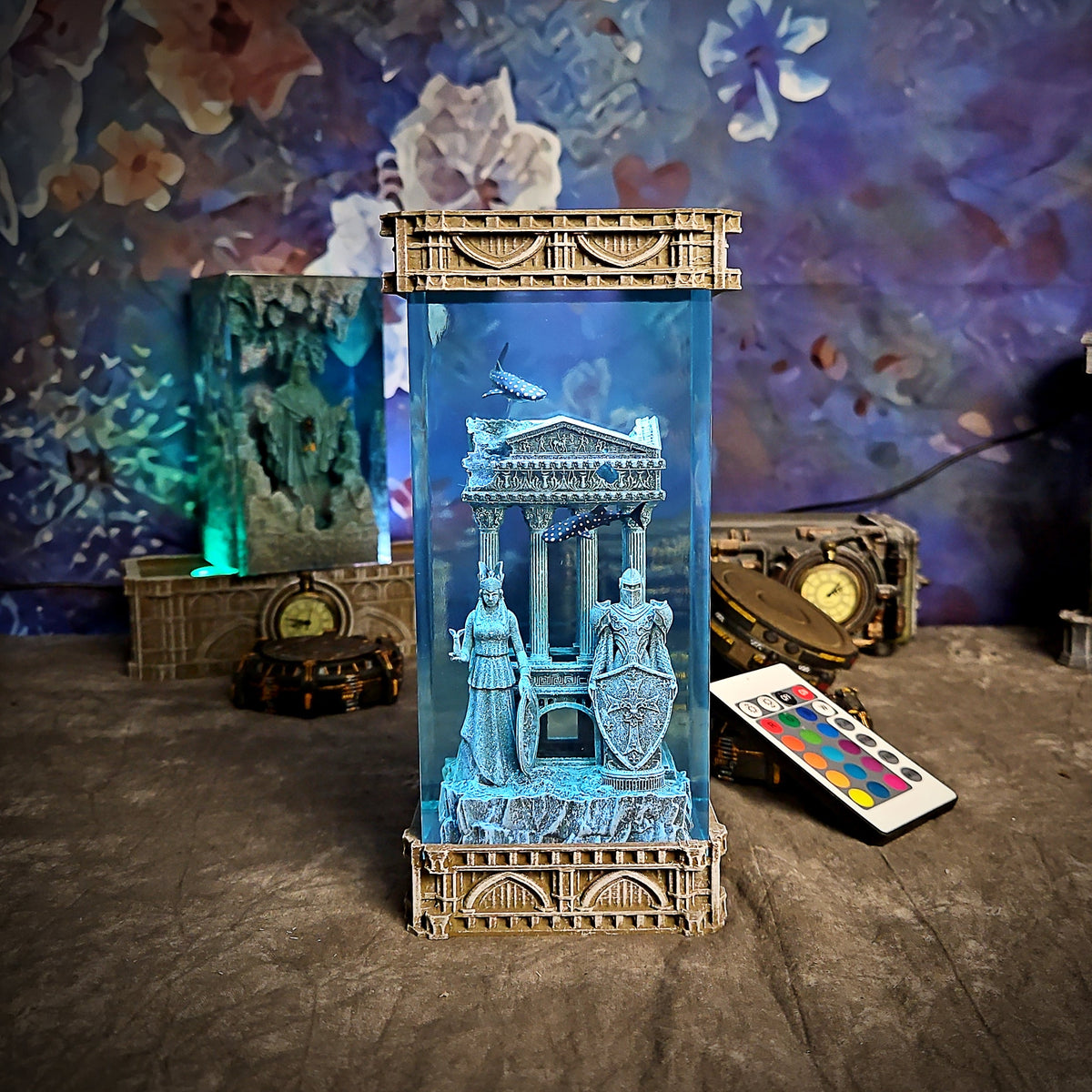 Greek Temple Resin Lamp - handmade resin lamp