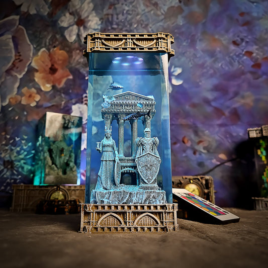 Greek Temple Resin Lamp - handmade resin lamp