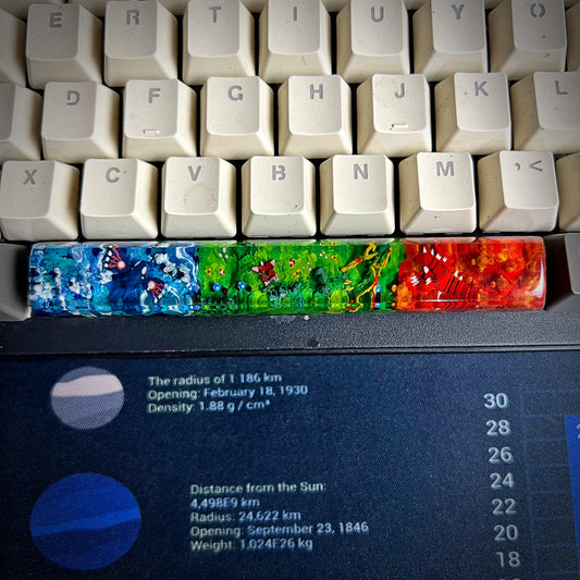 Rayquaza Space Keycap - handmade resin spacebar keycap