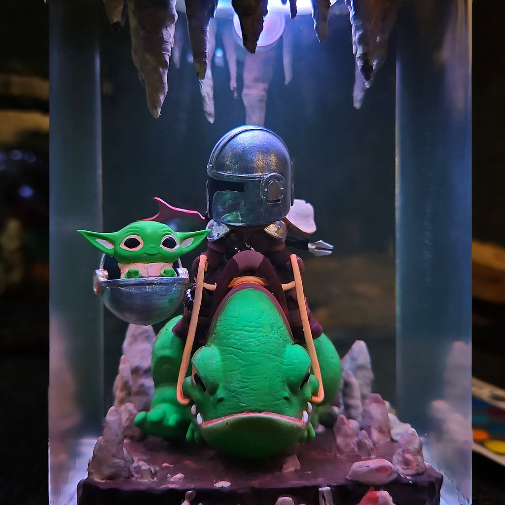Mandalorian Resin Lamp - handmade resin lamp