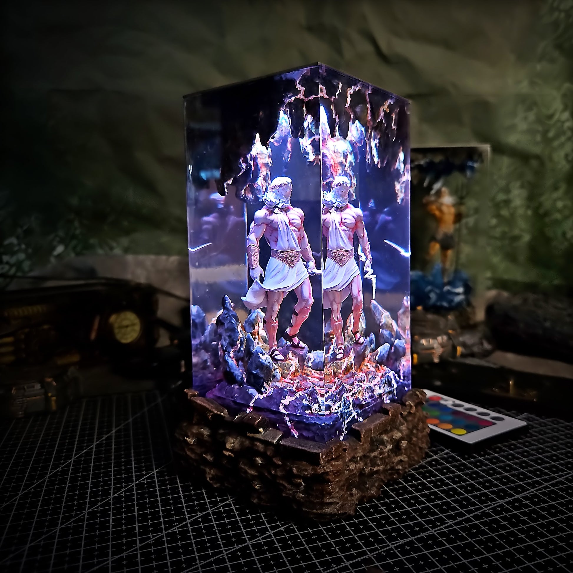 Athens Zeus Resin Lamp - handmade resin lamp