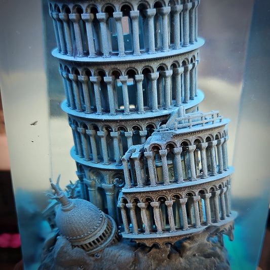 Pisa Tower Resin Lamp - handmade resin lamp