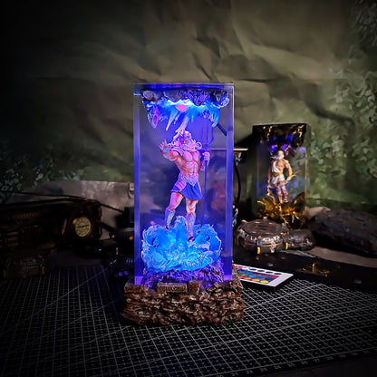 Athens Poseidon Resin Lamp - handmade resin lamp