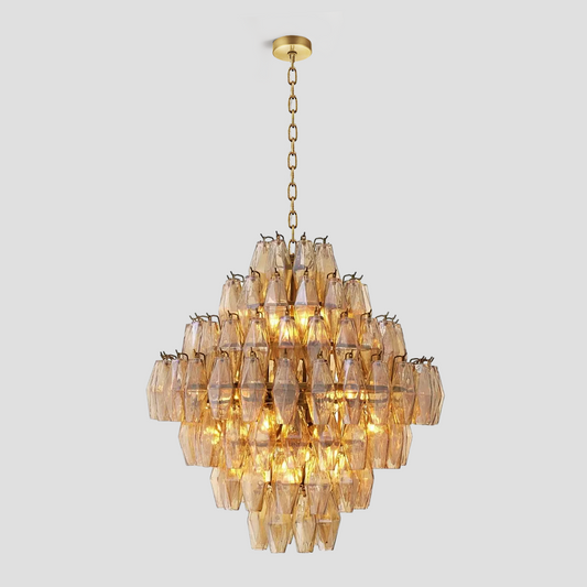 Charry Smoke Glass Large Chandelier