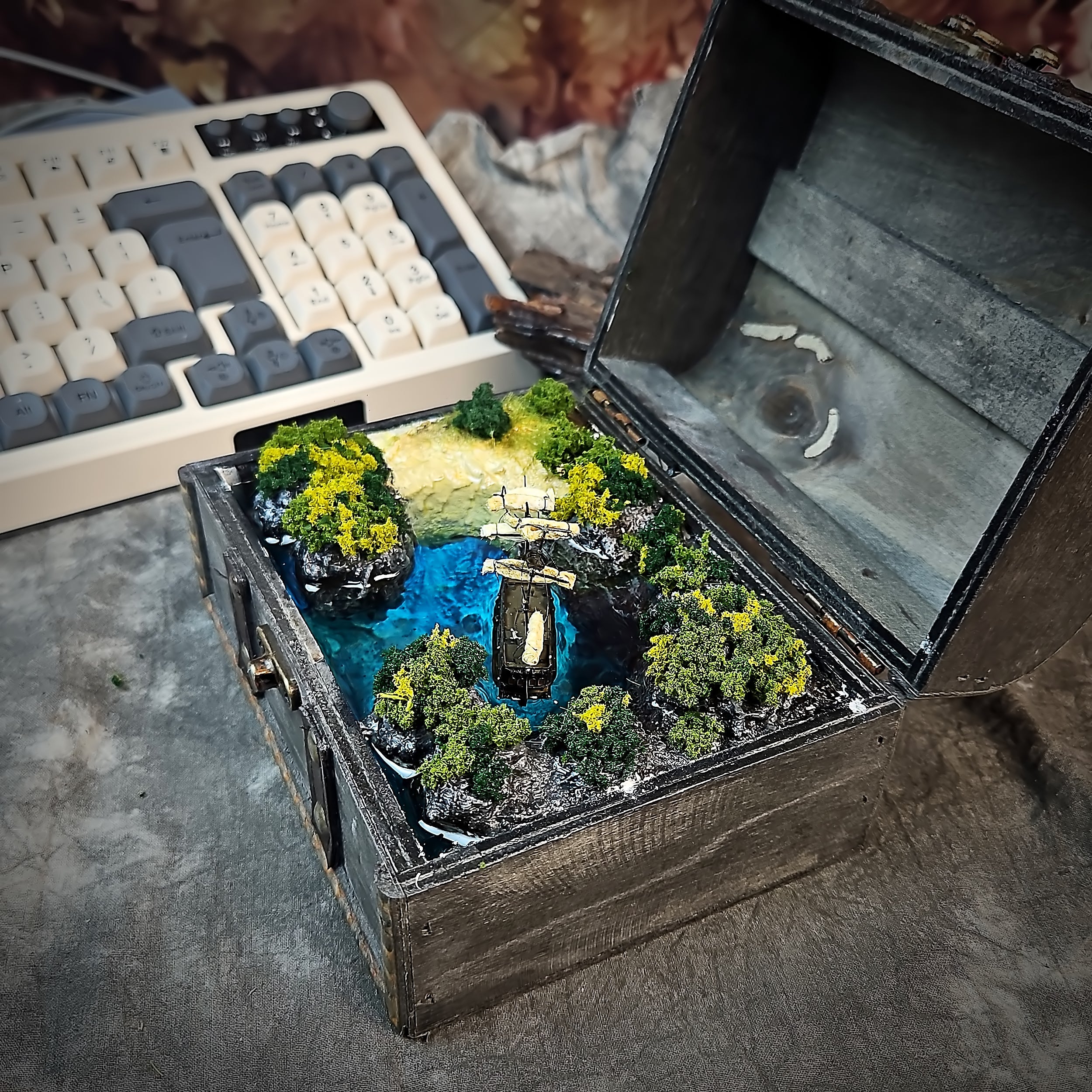 Pirate Cove Light Box - handmade resin light box
