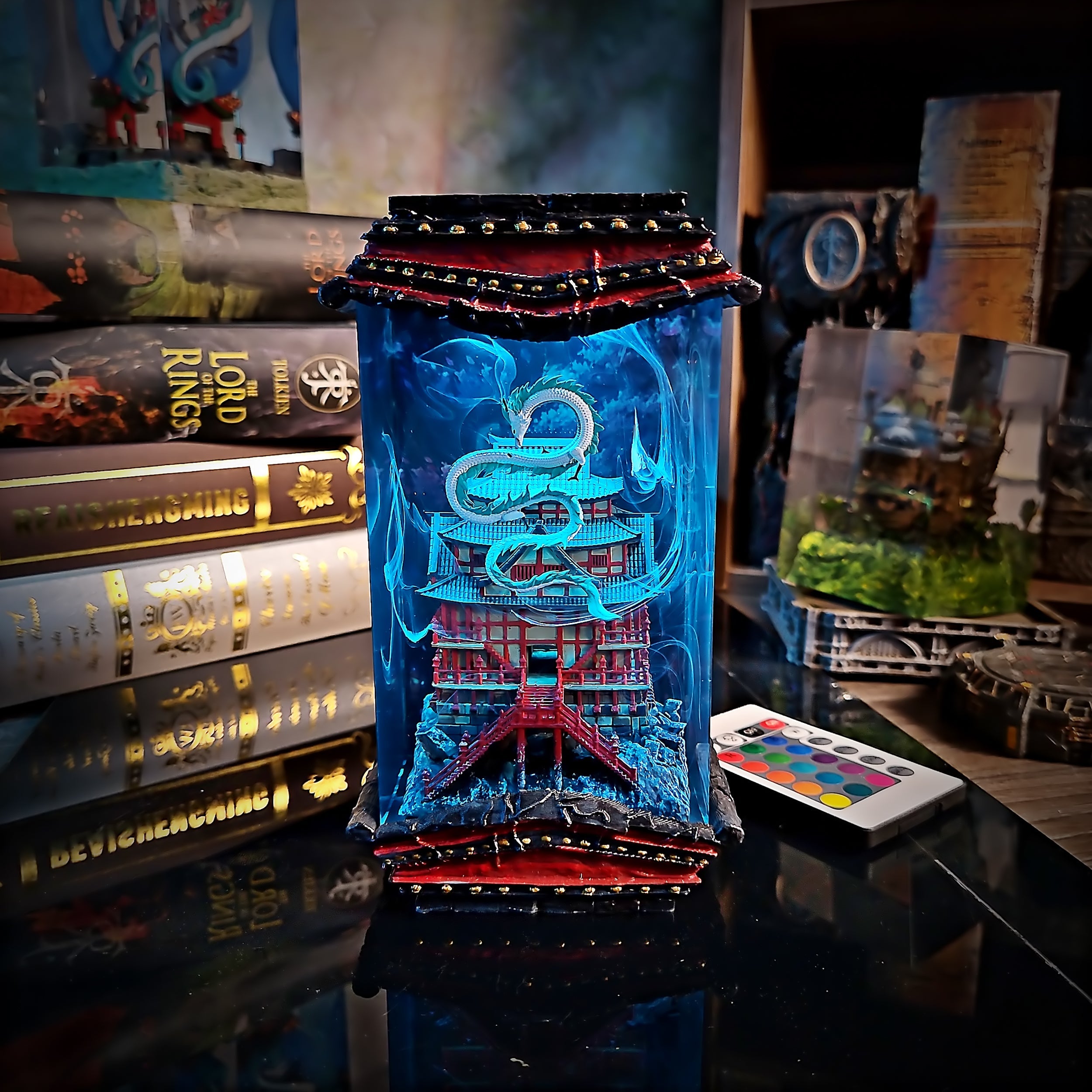 Haku's Castle Resin Lamp - handmade resin lamp
