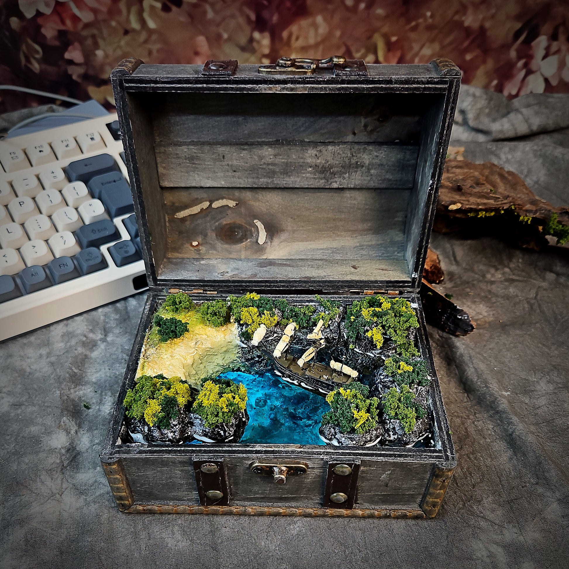 Pirate Cove Light Box - handmade resin light box