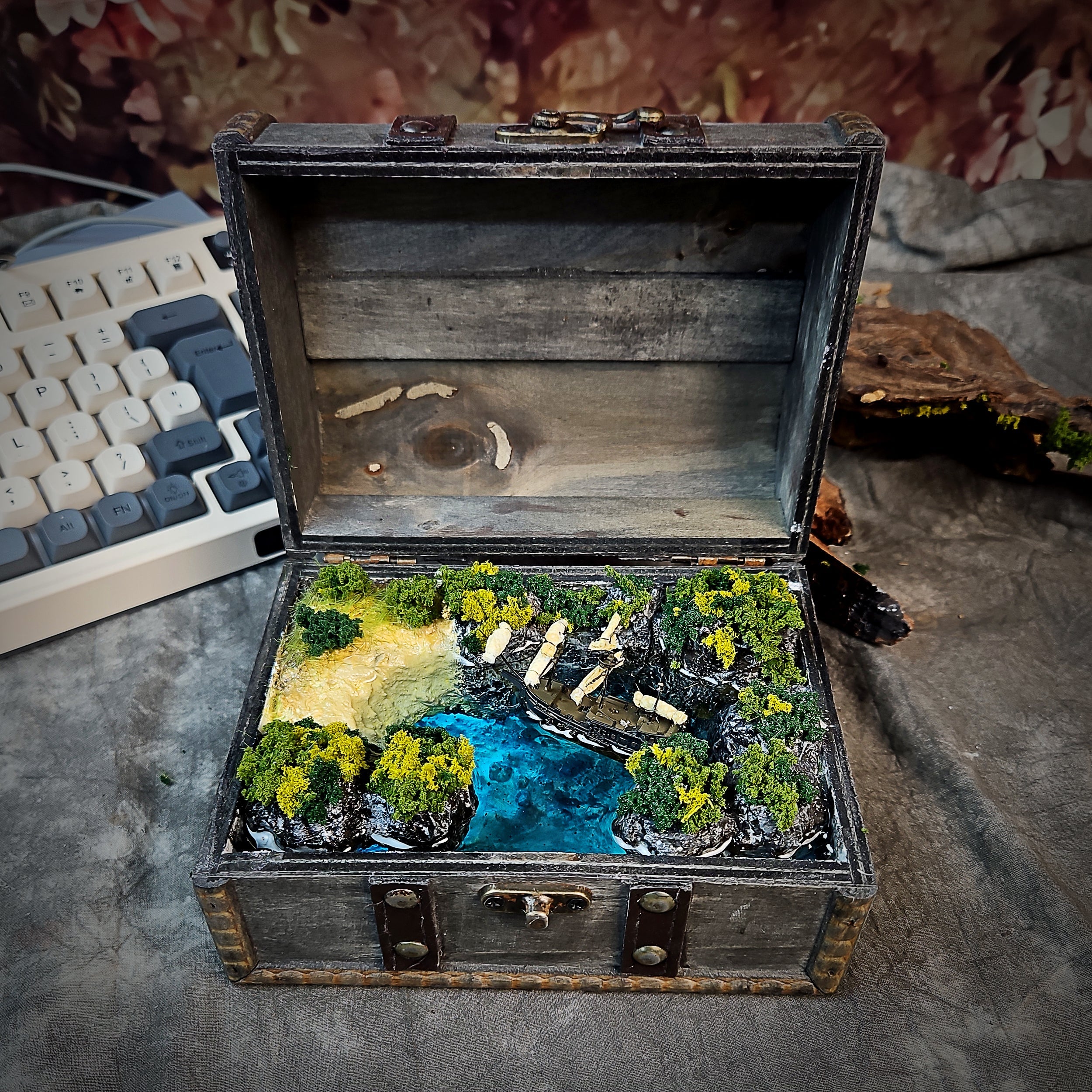Pirate Cove Light Box - handmade resin light box