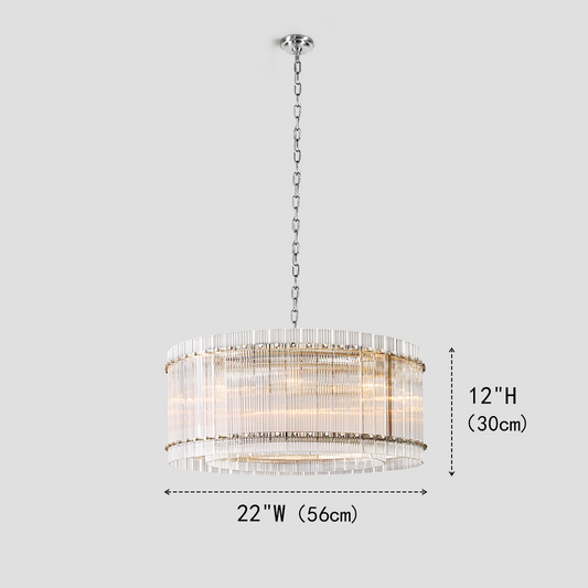 Sanmany Round Ribbed Glass Chandelier