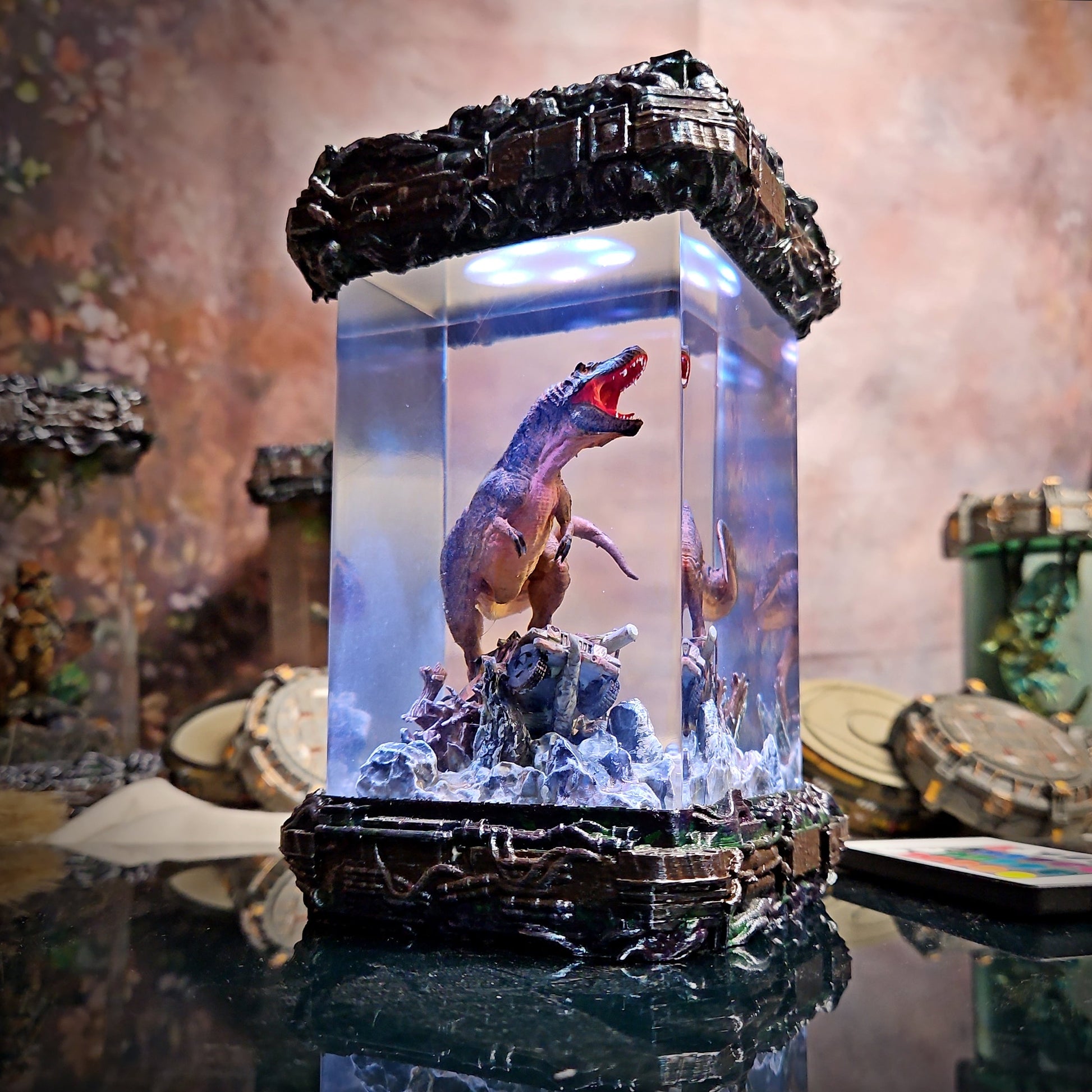 T-Rex Resin Lamp - handmade resin lamp