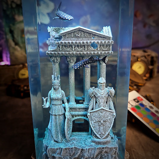 Greek Temple Resin Lamp - handmade resin lamp
