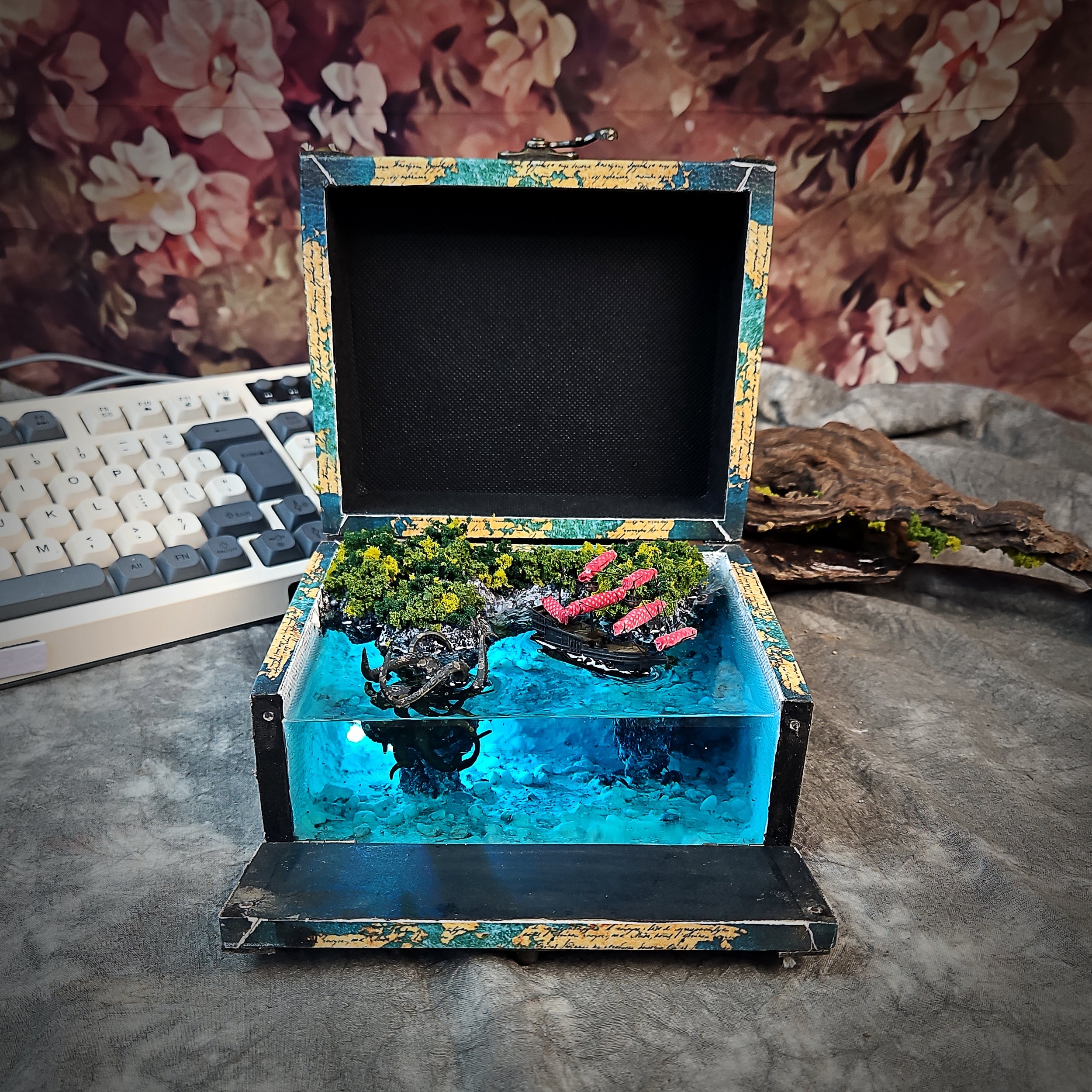Kraken Light Box - handmade resin light box
