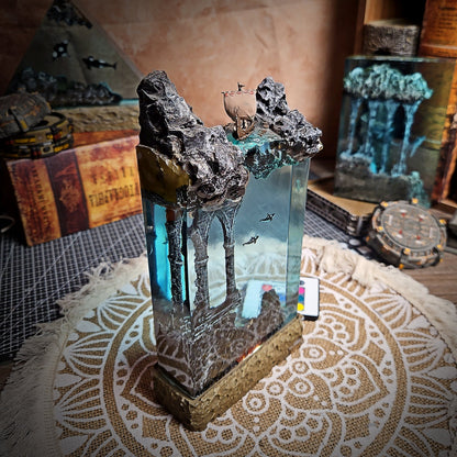 Ocean Viking Rectangle Resin Lamp - handmade resin lamp