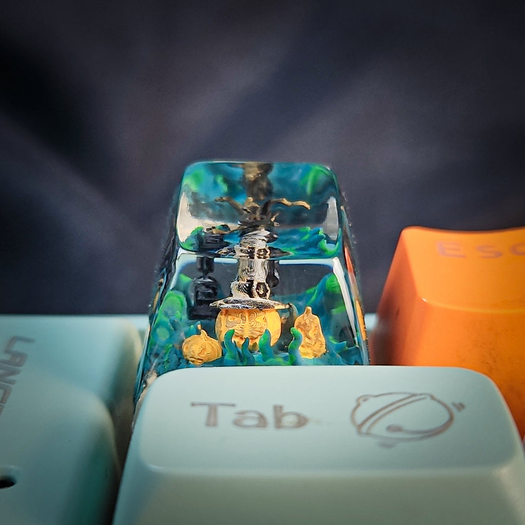 Pumpkin Keycap - handmade resin keycap