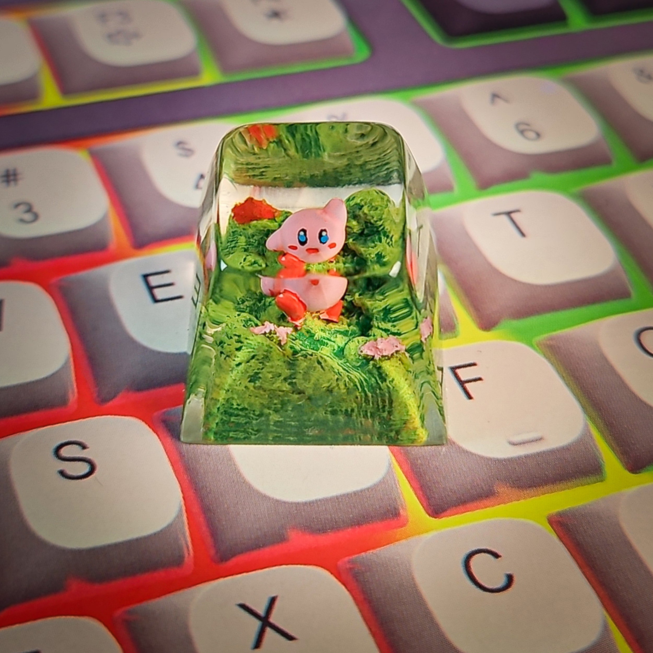 Kirby Keycap - handmade resin keycap