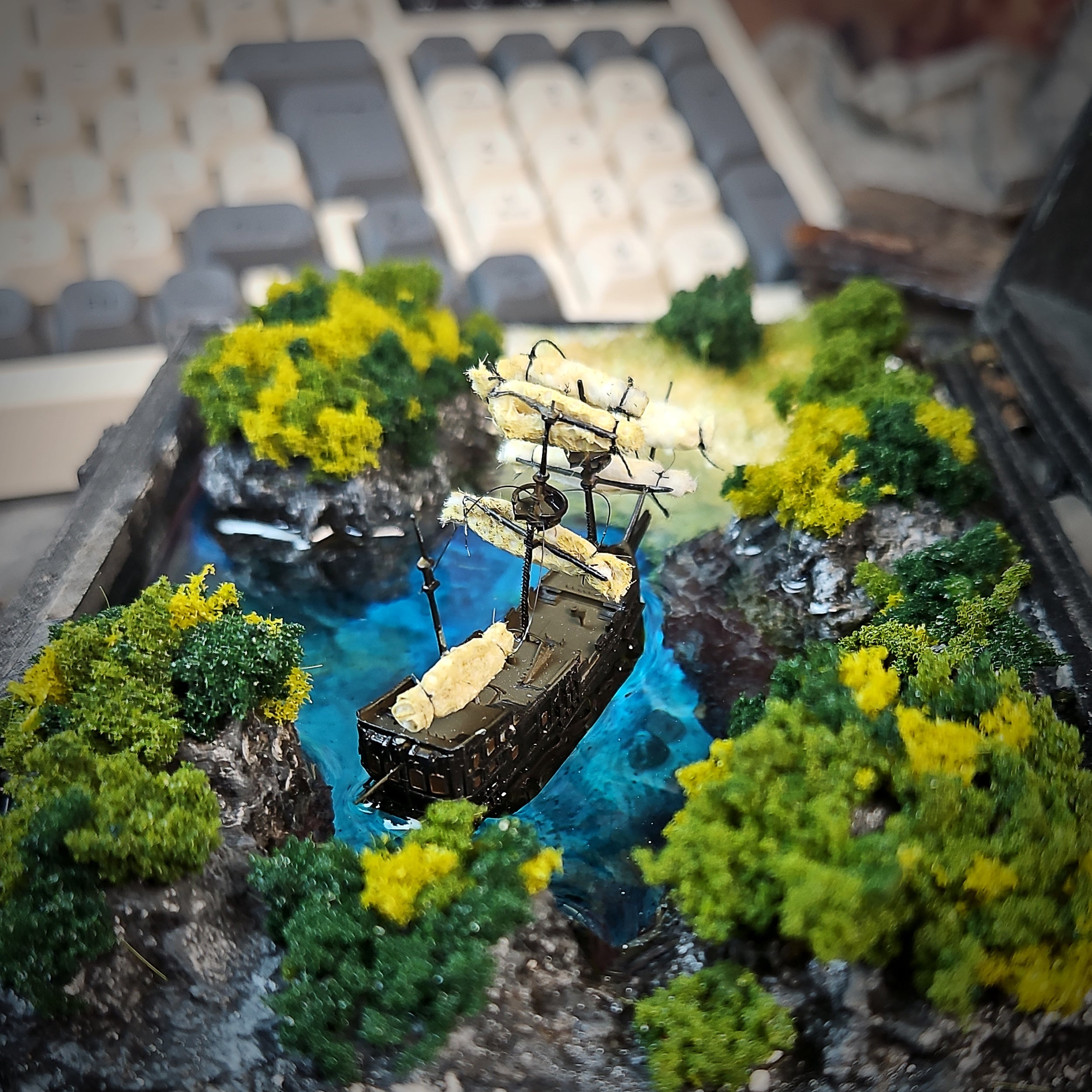 Pirate Cove Light Box - handmade resin light box