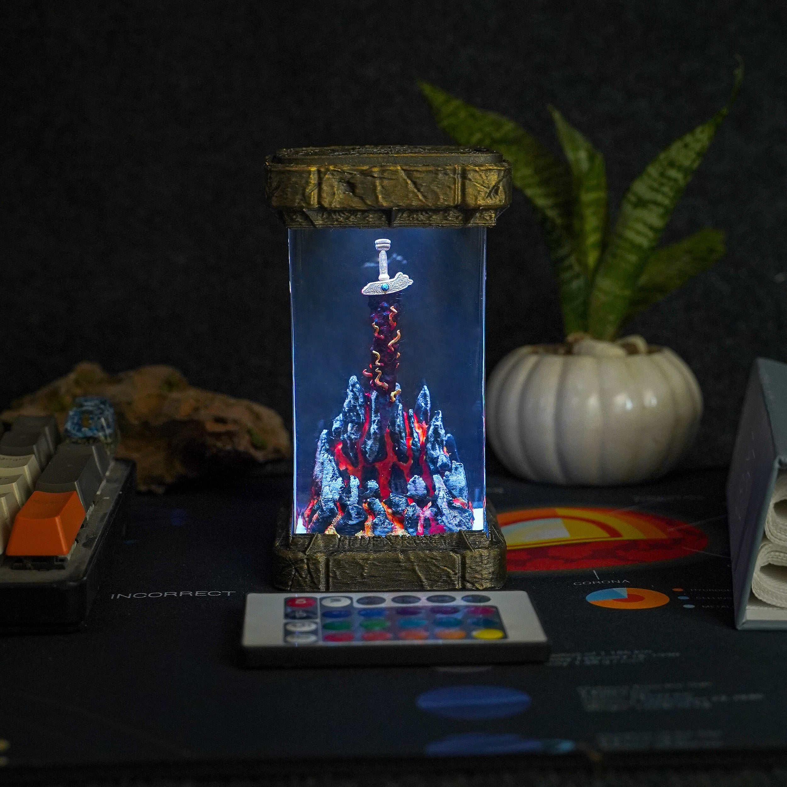 Black Blade Greatsword Resin Lamp - handmade resin lamp