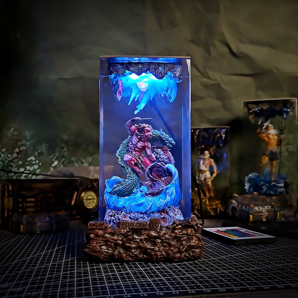 Athens Hercules Resin Lamp - handmade resin lamp