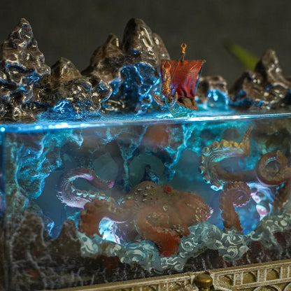 Kraken Resin Lamp - handmade resin lamp