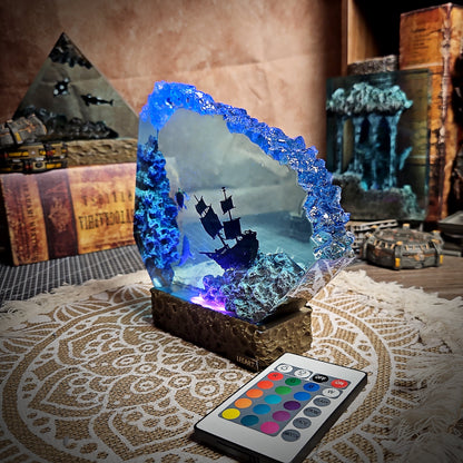 Ocean Shipwreck Resin Lamp - handmade resin lamp