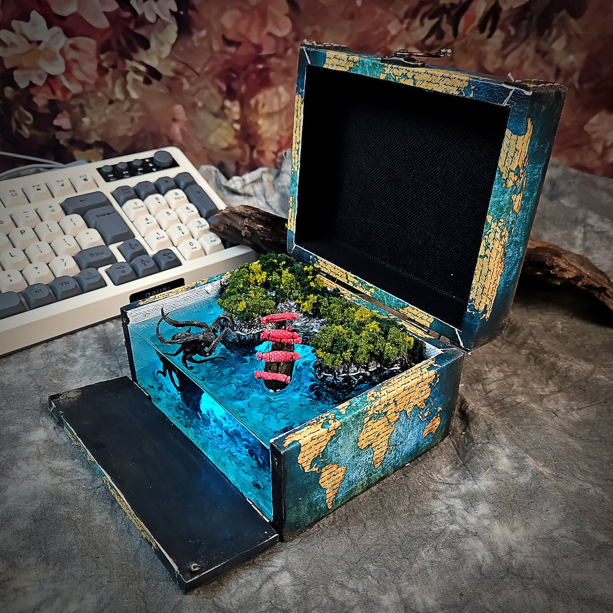 Kraken Light Box - handmade resin light box
