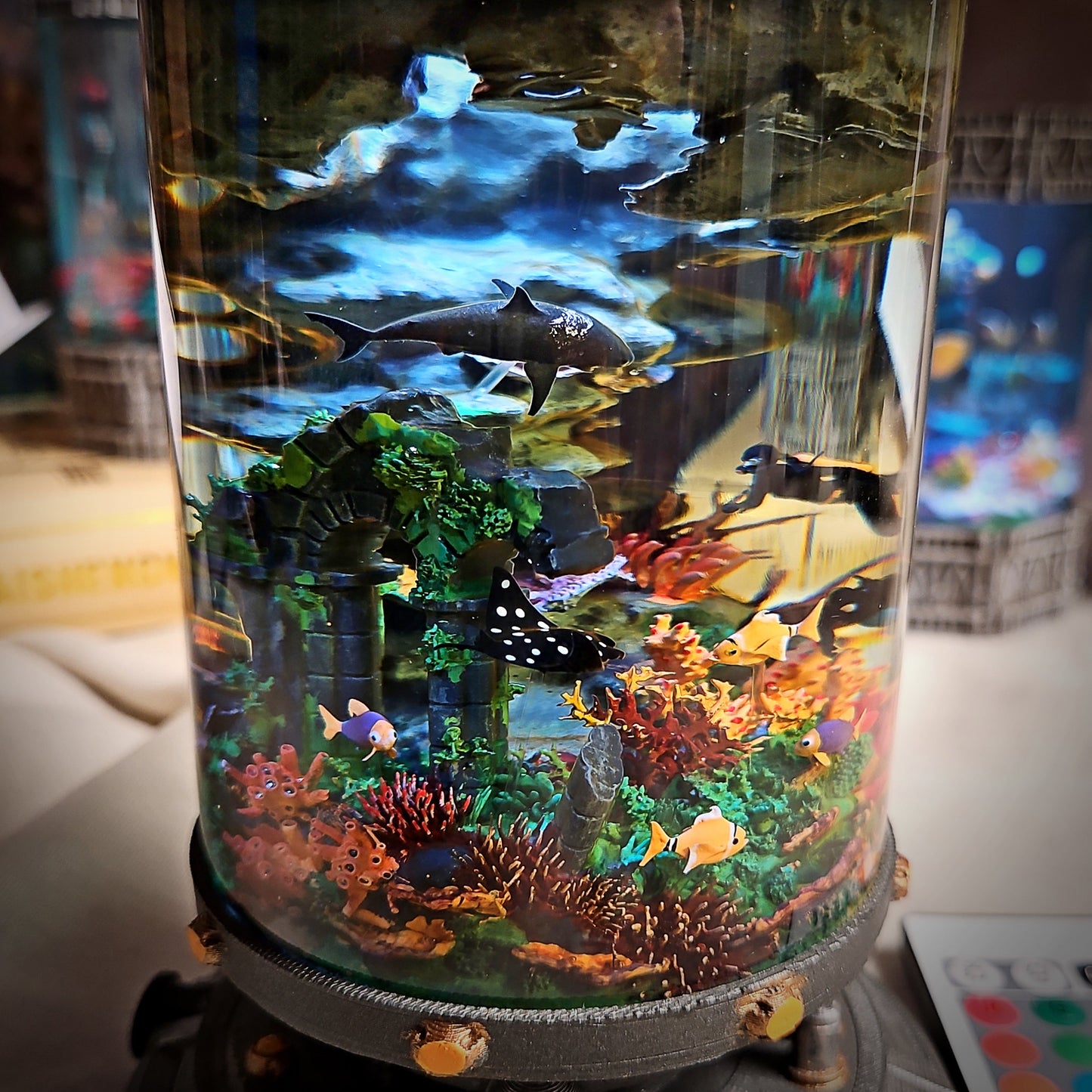 Ocean Diver Resin Lamp - handmade resin lamp