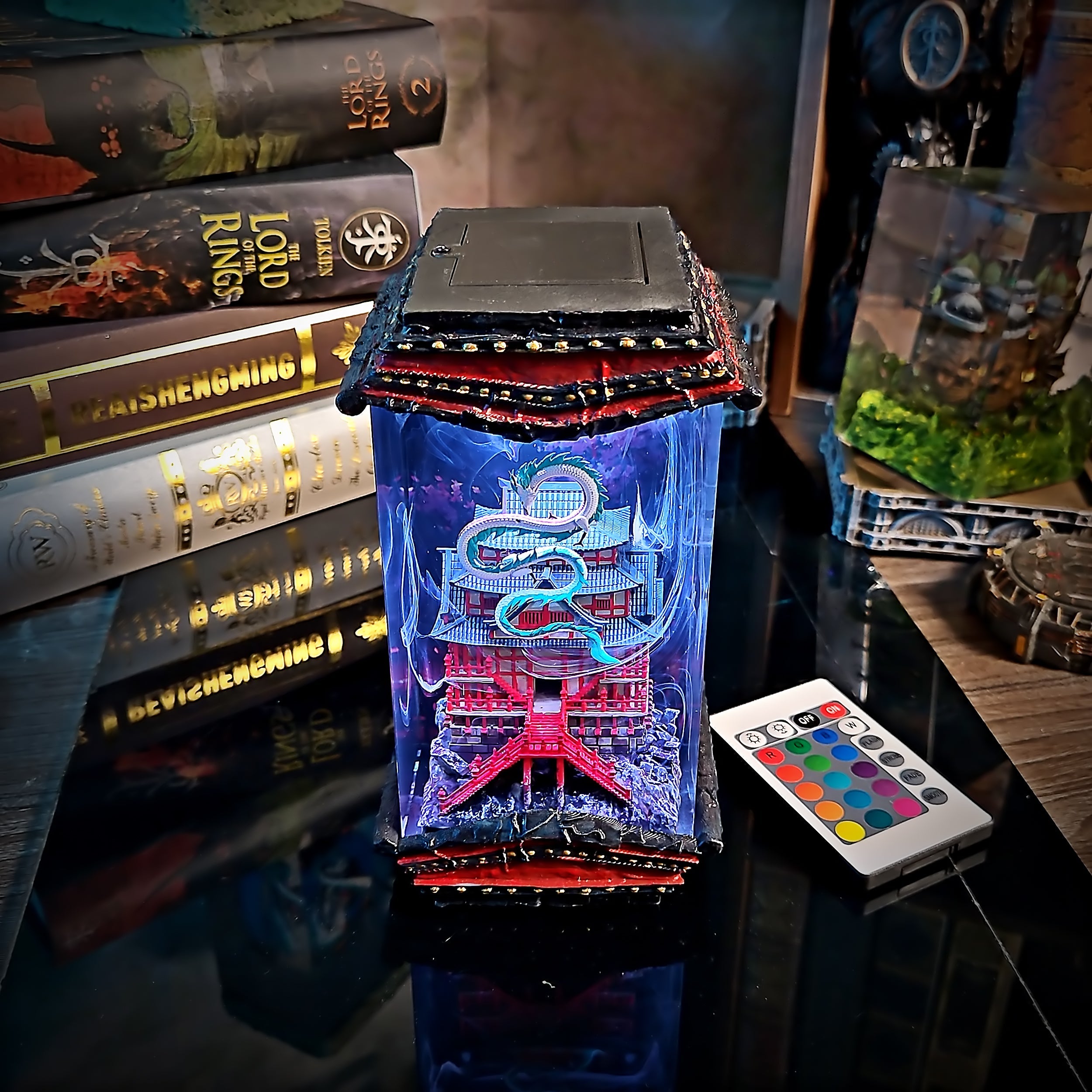 Haku's Castle Resin Lamp - handmade resin lamp