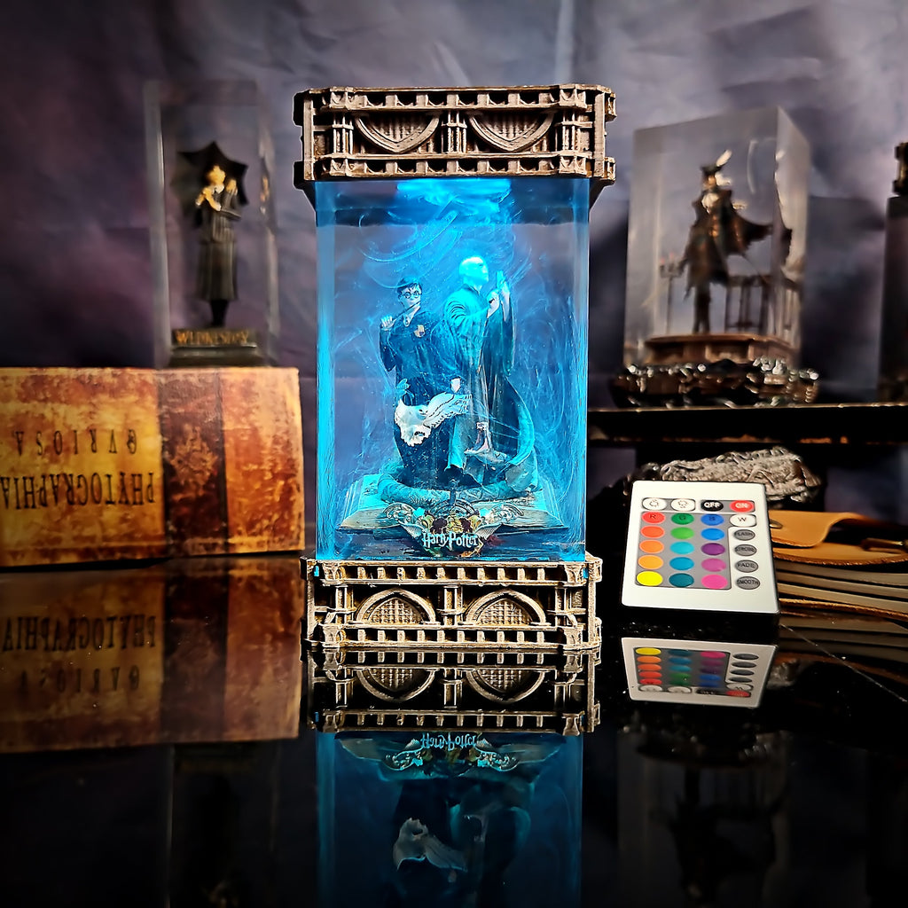Harry Potter HP & Voldemort Resin Lamp - handmade resin lamp