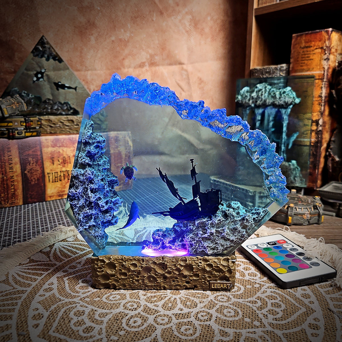 Ocean Shipwreck Resin Lamp - handmade resin lamp
