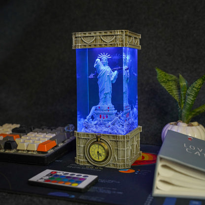 Statue of Liberty Clock Resin Lamp - handmade resin lamp