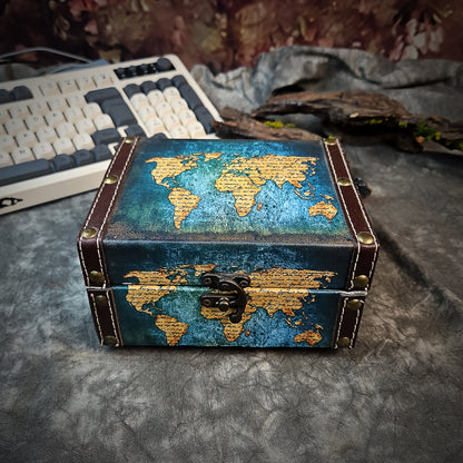 Map Turtle Light Box - handmade resin light box