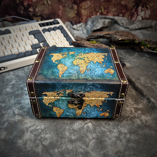 Map Turtle Light Box - handmade resin light box