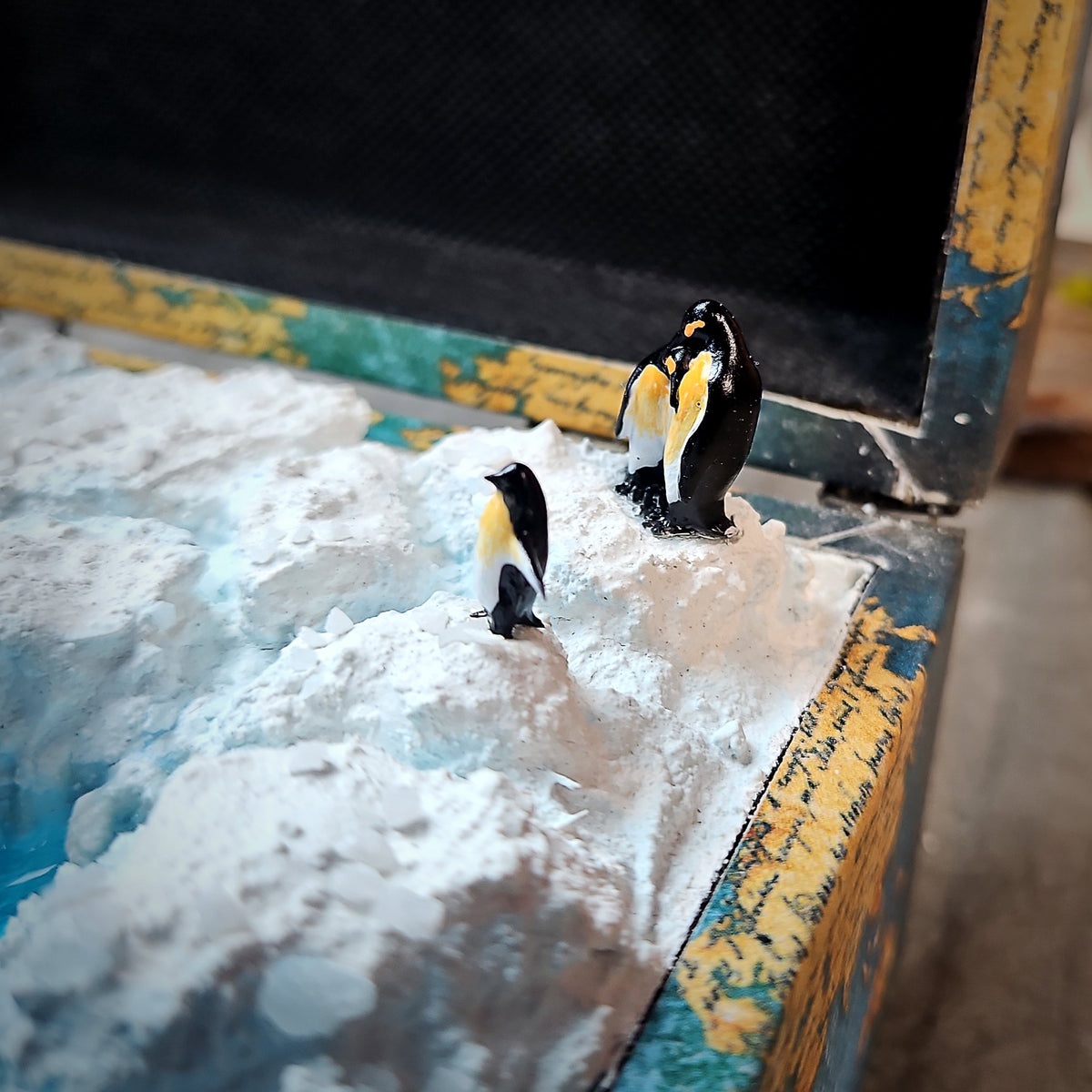 Penguin Iceberg Light Box - handmade resin light box