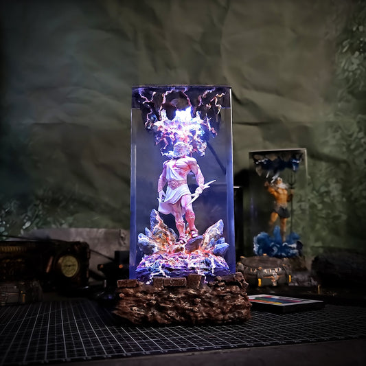 Athens Zeus Resin Lamp - handmade resin lamp