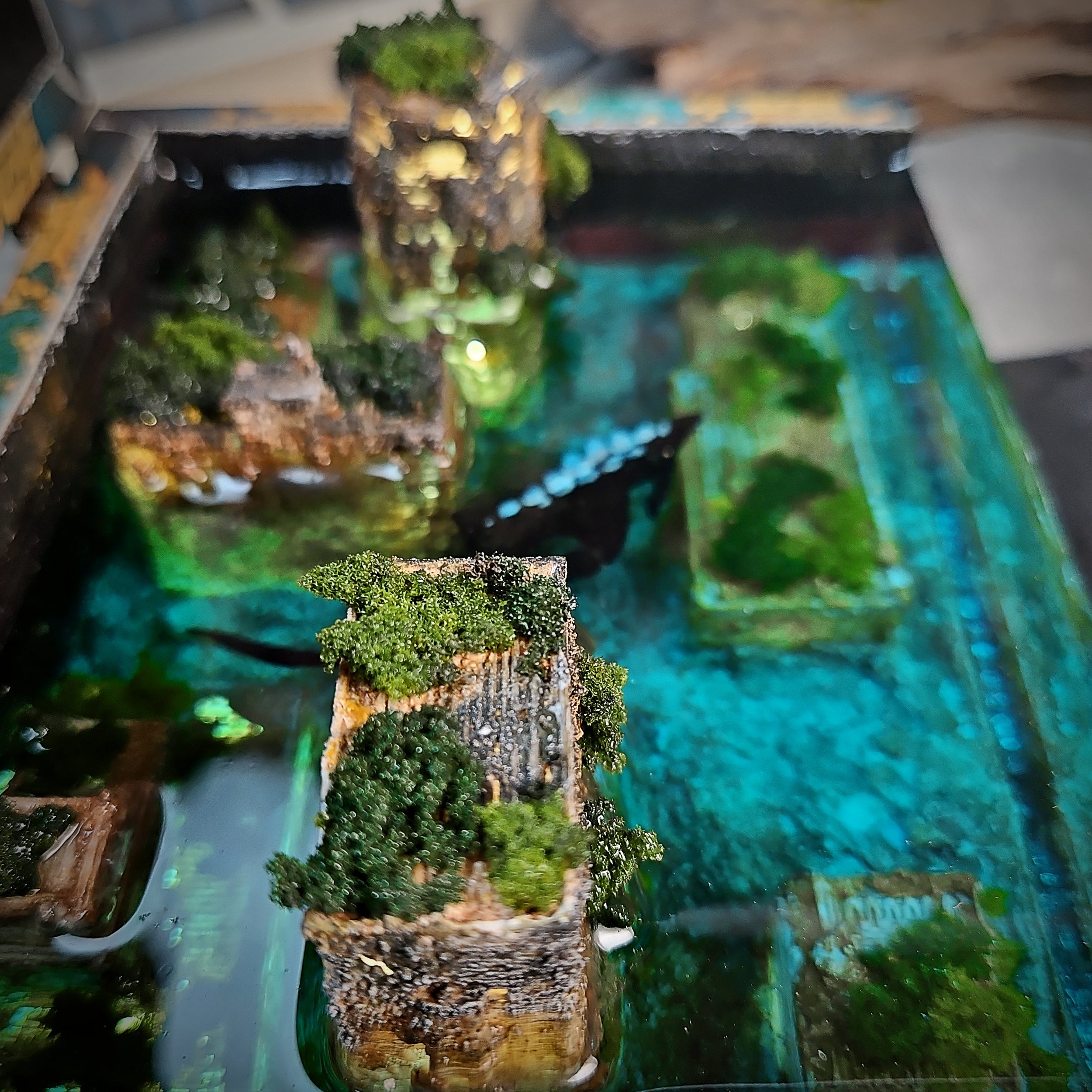 The Lost City Light Box - handmade resin light box