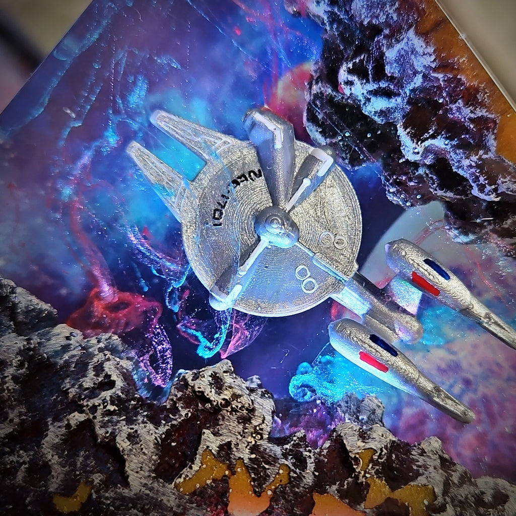 Galaxy StarTrek Triangle Resin Lamp - handmade resin lamp