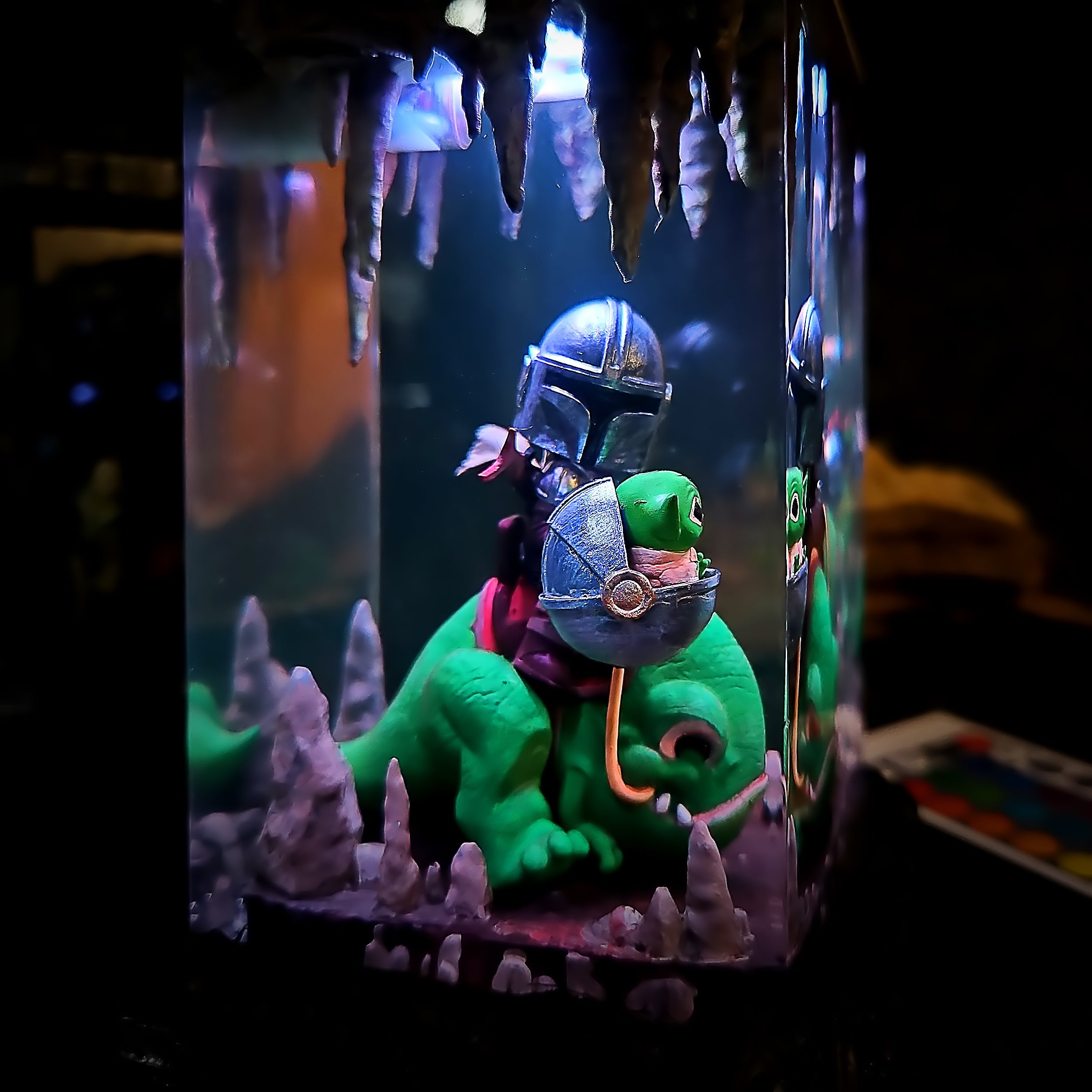 Mandalorian Resin Lamp - handmade resin lamp