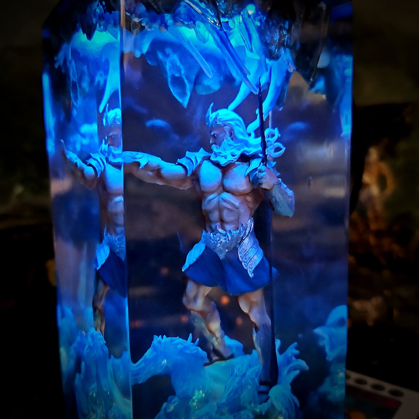 Athens Poseidon Resin Lamp - handmade resin lamp