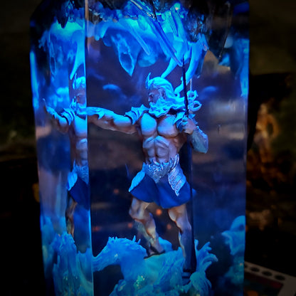 Athens Poseidon Resin Lamp - handmade resin lamp